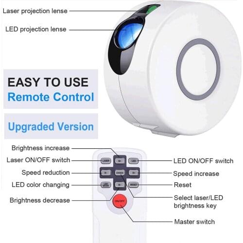 Galaxy Starry Sky Projector Rotating Night Light LED Colorful Lamp Bedroom Beside Lamp JR Deals