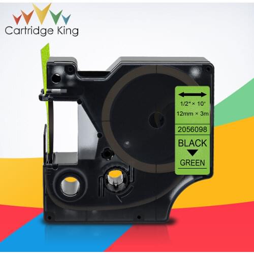 12mm Label Maker Black on Green Glitter Shiny Bling Christmas Gift Replace for DYMO COLORPOP Label Tape 2506098 for LM160 LM280