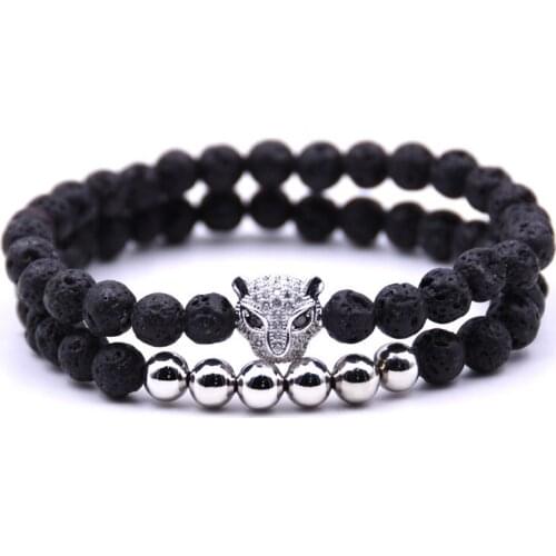Luxury Leopard Head Bracelet Natural Stone Bracelet Mens and Womens Pulseira Masculina Feminina Bileklik Pulseras Mujer