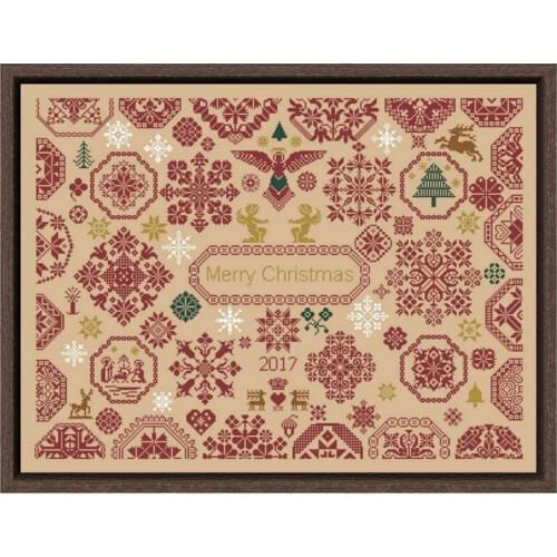 Christmas snowflake cross stitch kits plants aida fabric 18ct 14ct 11ct flaxen linen cotton thread embroidery kits DIY craft set