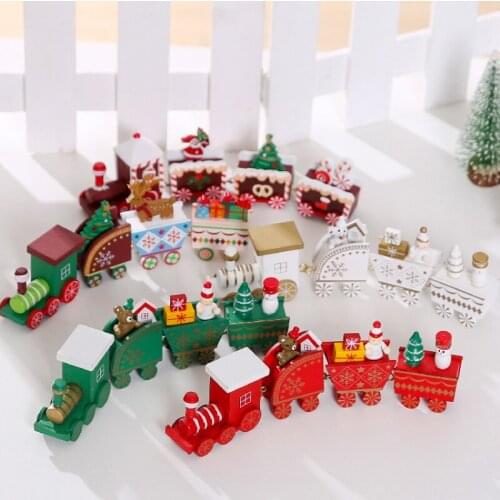 Merry Christmas Wooden Train Ornament Christmas Decoration For Home Santa Claus Gift Natal Navidad Noel 2022 New Year Xmas Decor