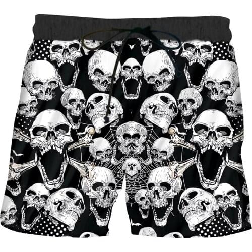 IFPD Summer 3D White Skull Printed Shorts Mens Quality Terror Running Short Pants Hip Hop Harajuku Casual Sborts Dropshipping