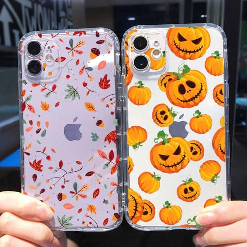 Cute Animal Fall Fox Penguin Corn Halloween Phone Case For iPhone 12 Pro 11 Pro Max XR XS MAX X 6S 8 7 Plus SE Silicone TPU Case