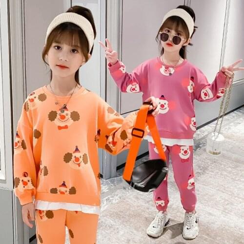 Autumn Girls Clothing Sets Children Cartoons Coat & Pants Girls Sports Suit Spring Kids Tracksuit Clothes Set 4 6 8 10 12 Years