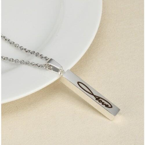 Stereo Stick Lettering Necklace L Wish Blessing Gift Necklace Stainless Steel Fashion Jewelry