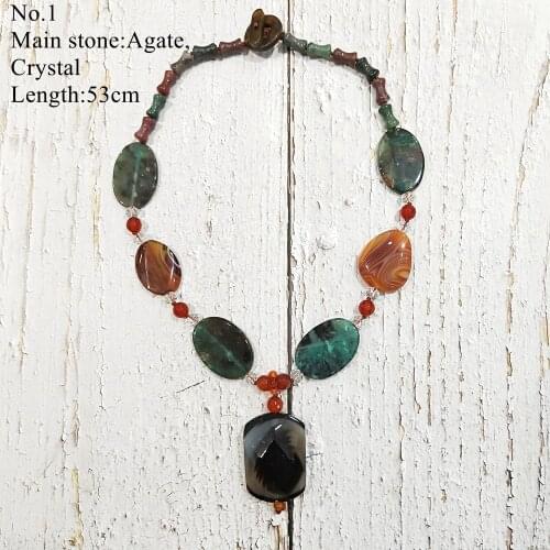 LiiJi Unique Stocksale Necklace Agates Jaspers Sandstone Crystal Necklace Only 1PCS each stock
