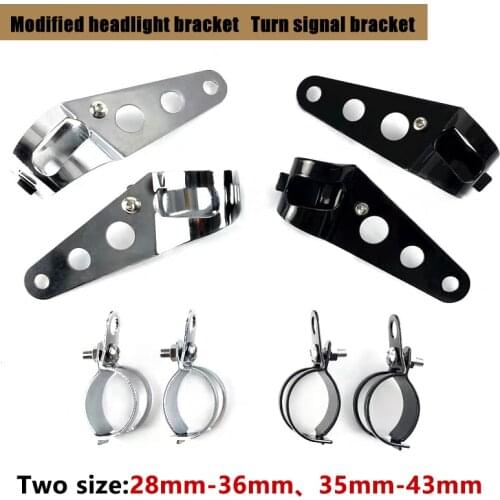 Universal Motorcycle Headlight Mount Brackets For Chopper Bobber Headlamp Holder Adjust Motor 28mm-35mm \ 36-43mm Fork Tubes