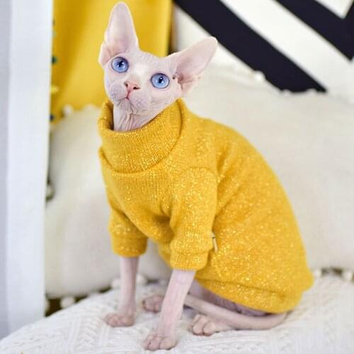 Bright shiner Soft Warm Sweater Sphynx Cat Clothes Fashion Kitty Clothing Comfort Winter Sphinx Hairless Cat Clothing