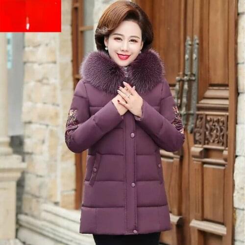 Woman 2021 Warm Winter Jacket Women Long Parkas Hooded Fur Collar Slim Thicken Cotton Padded Jacket Winter Coat Outerwear X710