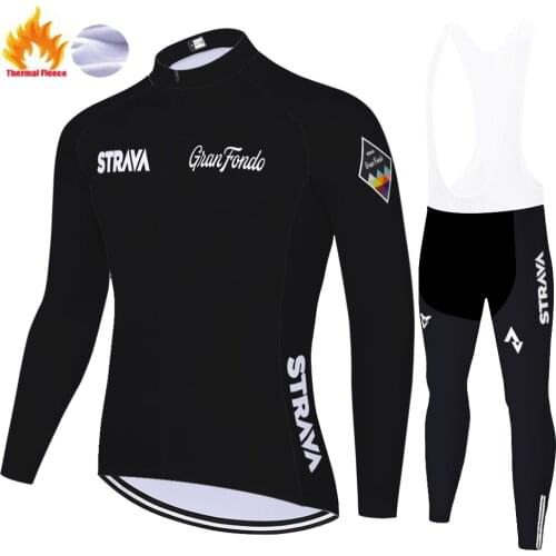 Pro team STRAVA long sleeve abbigliamento ciclismo Winter Thermal Fleece ropa de ciclismo hombre 2021 Bike pants cycling set men