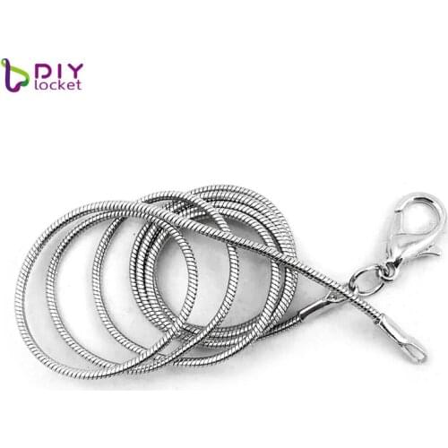 10pcs! Wholesale Alloy Snake Chains Necklace For Necklace Pendant/ Floating Locket Diy Jewelry LSCH02-1