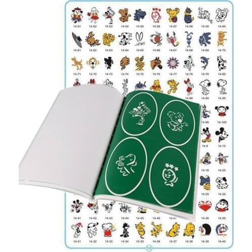 100pcs Pictures (Book 14) Chinese Hot Selling Simple Design Airbrush Temporary Reusable Glitter Tattoo Stencil for Kids Women
