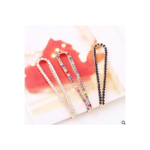 120pcs/lot DIY Multi U Style Crystal Hair Clips HighPoint Drill Hollow Out Hairpin Hair Styling Tools Accessories HA796