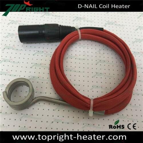 120V 250w Quartz enail coil heater with 5pin xlr plug high quality domeless quartz enail 20mm coil heater