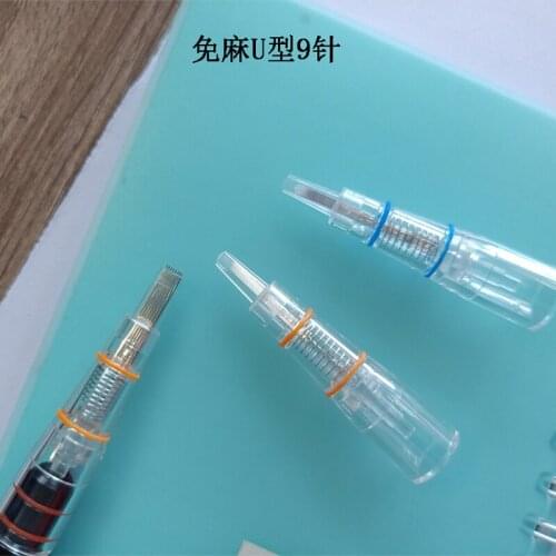 20Pcs Microblading Embroidery No Anesthesia U9 Pins Eyebrow Lips Tattoo Needle Cartridges Semi Body Permanent Makeup Accessory
