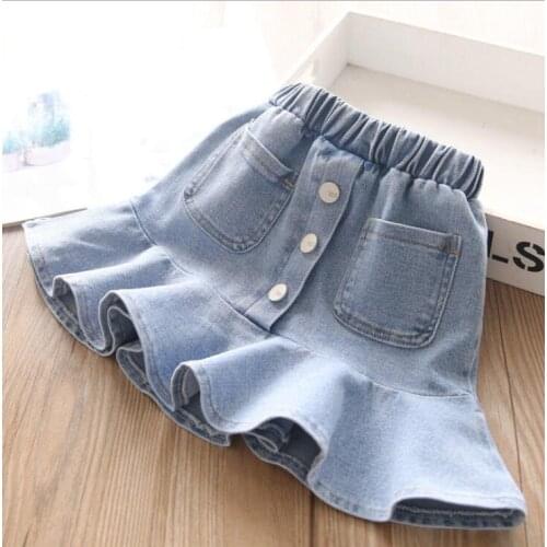 2021 new style girls denim skirt spring summer cotton fashion girls skirts 2-7 years YL396