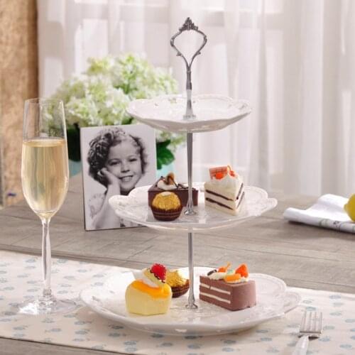 3 Tier Cake Stand Afternoon Tea Wedding Plates Party Tableware New Bakeware Plastic Tray Display Rack Cake Decorating Tools