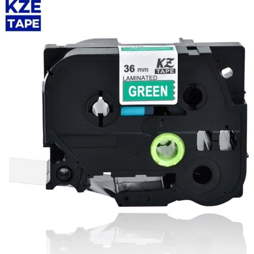 36mm Tze765 White on Green Laminated Label Tape Cassette Cartridge label ribbon tze tape Tze-765 tze 765 tze765 for P-touch PT