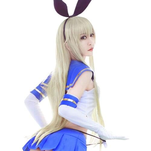 Anime Shimakaze cosplay wig Kantai Collection costume play wigs Halloween costumes hair NEW High quality