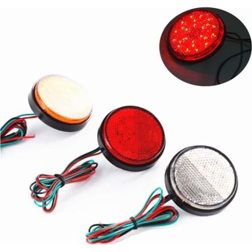 Car Motorcycle LED Round Brake Turn Signal Stop Tail Lights Reflectors Scooter Dirt Bike Dual Sport Bike Cruiser Bobber Chopper
