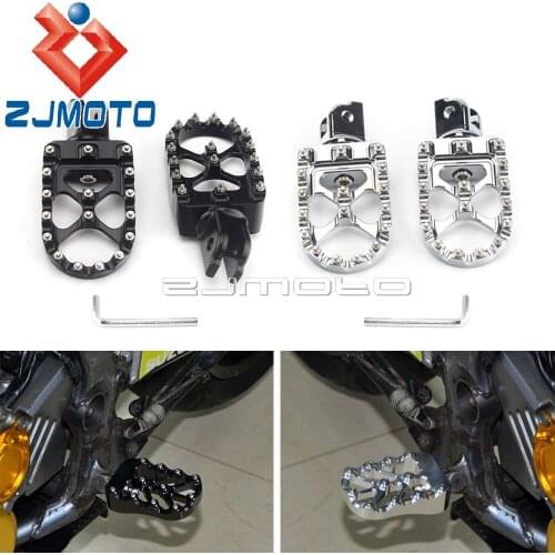 Black/Chrome Motorcycle Wide Fat Footpeg Footrest MX Foot Peg For Harley Softail 2018-up FLDE FLFB FLHC FLSL FLSB FXBB FXDR FXST