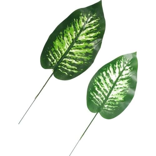 20pcs/Lots Artificial Green Leaves Wedding Arch Flowers Plants Wall Accessories Home Garden Decoration Simulation Fake Plants