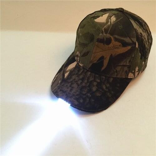 LED Lamp Caps Camouflage Hip Hop Hat Autumn And Winter Go Fishing Hat Outdoors Lighting Mountaineering Duck Tongue Baseball Cap