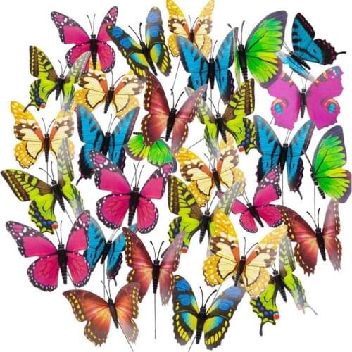 Butterfly Stakes, 50Pcs Garden Butterfly Ornaments, Waterproof Butterfly Decorations for Indoor/Outdoor Yard, Patio Plant Pot