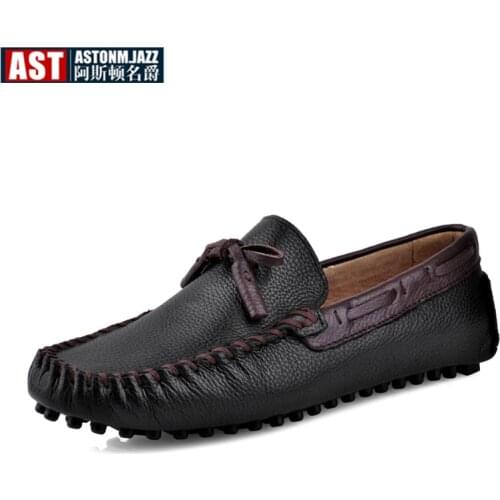 6 Colors Brand Genuine Leather Mens Breathable Slip On Tassel Loafers Casual Driving Shoes Business Man Summer Moccasins