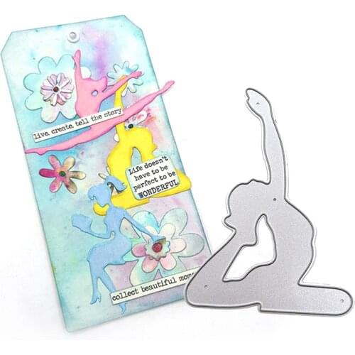 Metal Cutting Dies Women Yoga Cutting Dies 2021 New Craft Scrapbooking Stencil Emboss Paper Card Make Template Personalized Mold