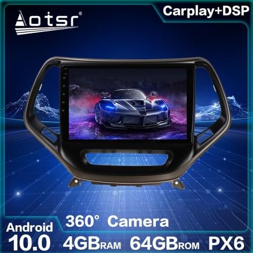 Android Multimedia For Jeep Cherokee 5 KL 2013 2014 2015 2016-2018 Car Radio GPS Navigation PX6 Stereo Auto Audio Head Unit DSP