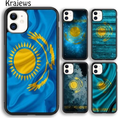 Krajews Kazakhstan Flag Soft Phone Case Cover For iPhone 5s 6s 7 8 plus X XR XS 11 12 pro max Samsung Galaxy S8 S9 S10 Plus