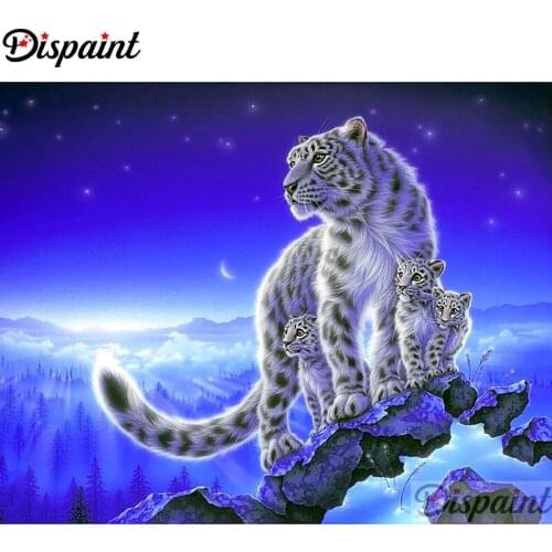 Dispaint Full Square/Round Drill 5D DIY Diamond Painting "Tiger family scenery" Embroidery Cross Stitch 5D Home Decor A11274