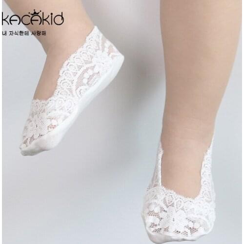 KACAKID Children Girl Socks Lace Ankle Kid Children Socks Cute Floral Anti-slip Boat Children Socks Colors Cotton Comfort ka1239