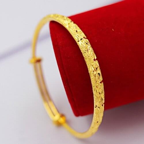 New Bracelet Bangles for Women Yellow Gold Color Wedding Engagement Bijoux Exquisite Stars Meteor Shower Bracelet Jewelry Gifts