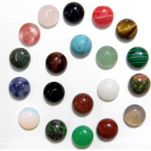 Wholesale 50pcs/10mm Natural Stone agates crystal Beads Half Round Flat Back Cabochons Smooth beads For DIY Jewelry making