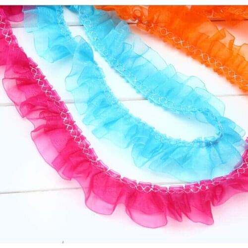 20Yards Pleated Trims,Ruffled Lace,Lace Ruffles,Organza Lace Trims,Pleated Edge Trims,Doll Making,Costume Couture Design