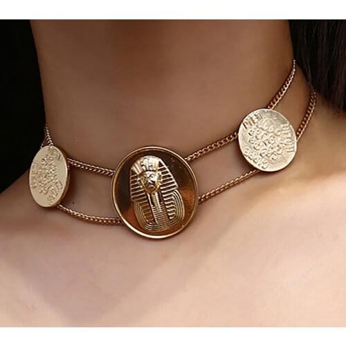 Exaggerated mystical Egyptian pharaoh totem necklace restoring ancient ways the new fashion jewelry wholesale