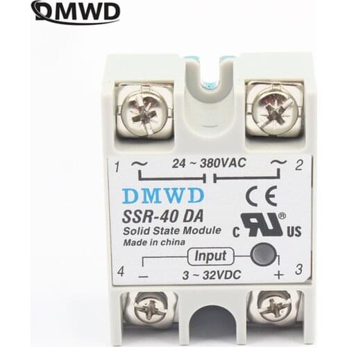 Industrial Solid State Relay SSR 40A with Protective Flag SSR-40DA 40A DC control AC