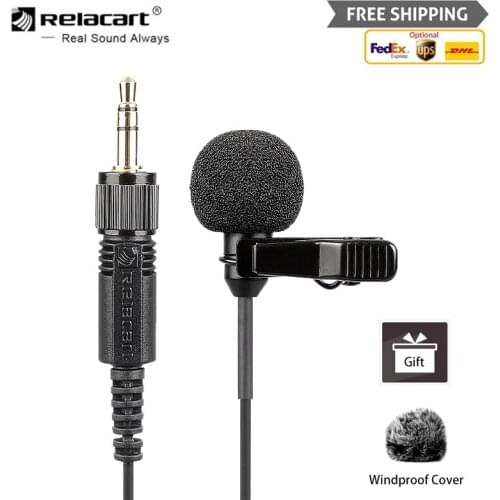 Relacart LM-P01 Lavalier Microfoon Omnidirectionele Condensator Microfoon Voor Iphone Xiaomi Huawei Samsung Dslr Camera Sony Can