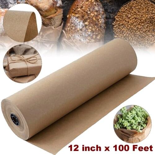 30 Meters Brown Kraft Wrapping Paper Roll Recycled Paper For Gift Crafts Painting Birthday Party Wedding Packaging Decoration