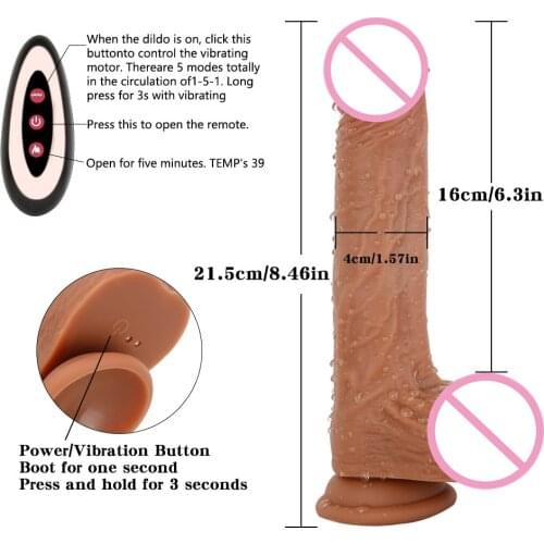 Sex Toys Liquid Silicone Wireless Remote Control Heating Swing Vibration Simulation Penis Masturbator