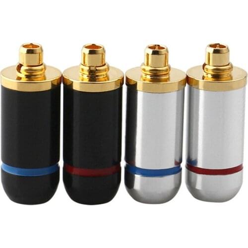 Earphone Pin Plug Headphone Adapter Soldering For MMCX UE900 SE535 SE215 W10 W20 W30 Audio Connector Black Silver Gold Plated