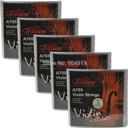5Sets Alice Violin Strings Stainless Steel Nickel Chromium Wound 4/4-1/8 A705