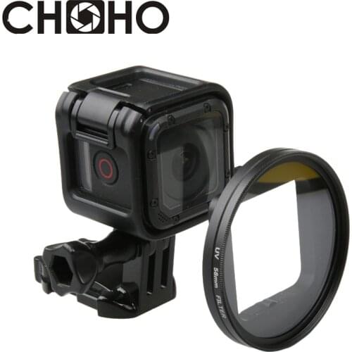 UV Lens Filter 58mm + Adapter Ring + Lens Cap Lente Protector Filtr filtros for Go pro Hero 4 5 Session Accessories