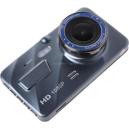 Dash Cam Dual Lens Car DVR Camera Full 1080P 4inch Touch IPS Front+Rear Night Vision Video Recorder Parking Monitor