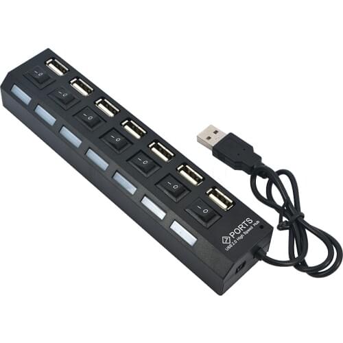 High Speed 7 Ports USB Hub Switcher Hub LED Indicator 5Gbps For Laptop PC Windows XP Win7/8 Linux,Mac OS