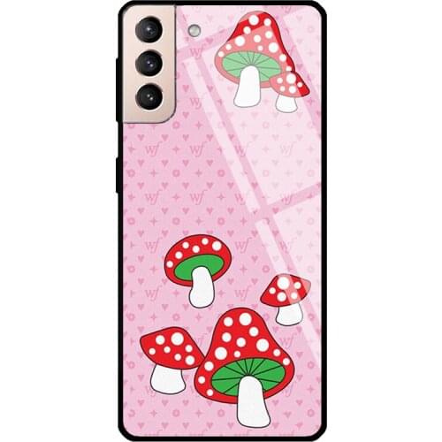 Shrooms Tempered Glass Case For Samsung Galaxy S21 Ultra Note 20 S8 S9 S10 Note 10 Plus S20 FE