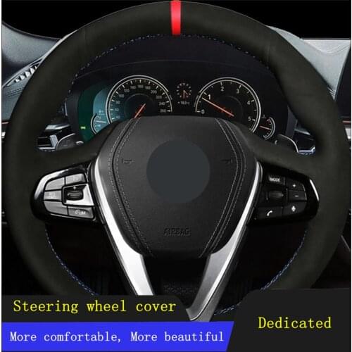 DIY Car Steering Wheel Cover Black Soft Suede For BMW G30 530i 540i 520d 530e 2016-2018 G32 GT 630i 630d 2017-2018 G01 X3 2018