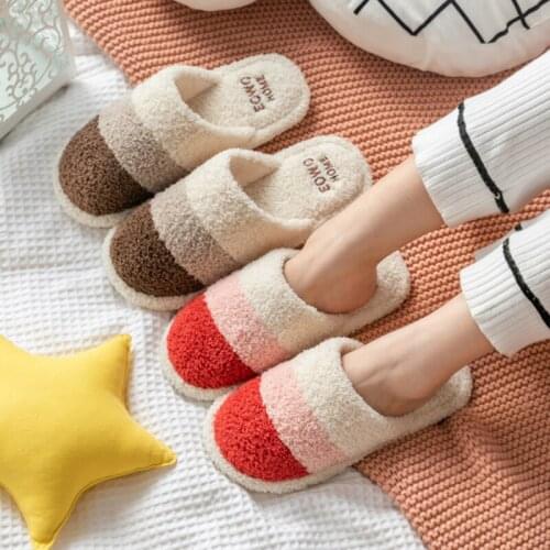 Flock Fur Slippers Woman Shoes Ladies Furry Slides WomenS Shoes 2020 Slipper Female Winter Soft Home Slippers Lady Indoor Warm